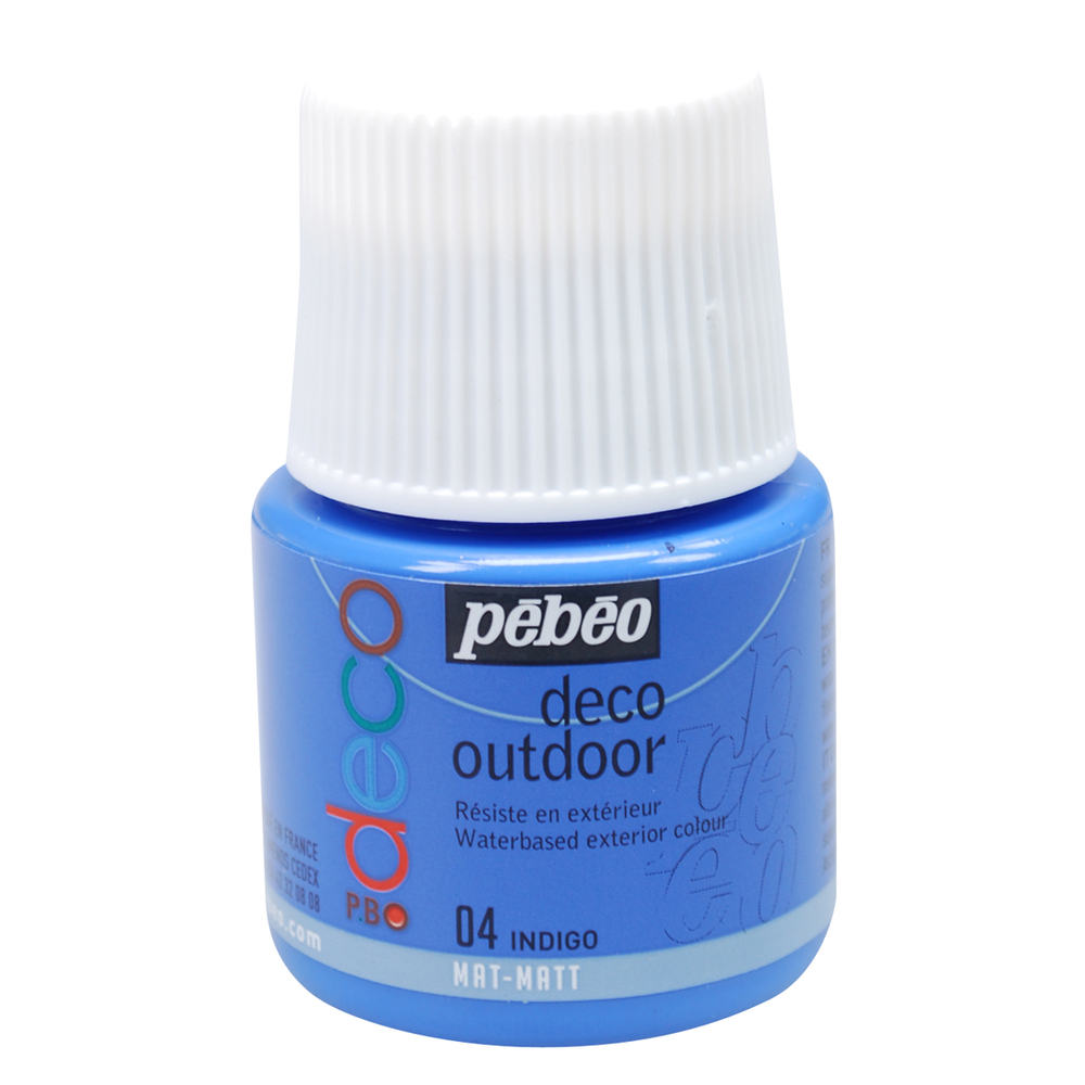 Peinture acrylique extérieure P.Bo deco, 45 ml - Indigo