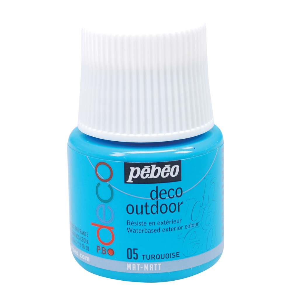 Peinture acrylique extérieure P.Bo deco, 45 ml - Turquoise