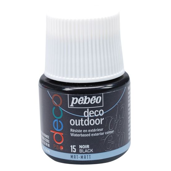Peinture acrylique extérieure P.Bo deco, 45 ml - Noir