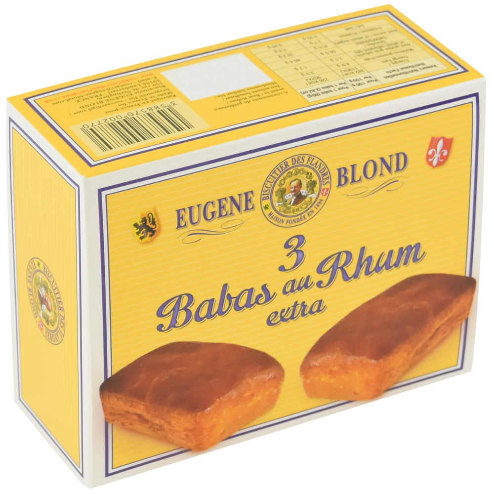Babas au rhum x 3, dans etui 240g