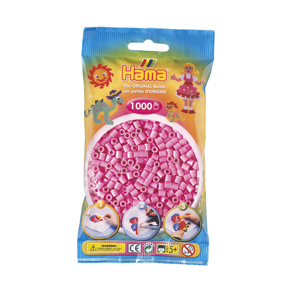 Sachet 1000 perles Midi: rose