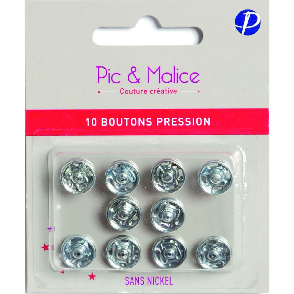 Boutons pression type boule 15 mm