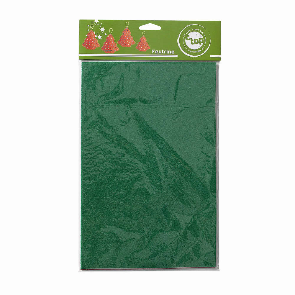 Feuilles feutrine aux couleurs de Noël, assortiment de 6