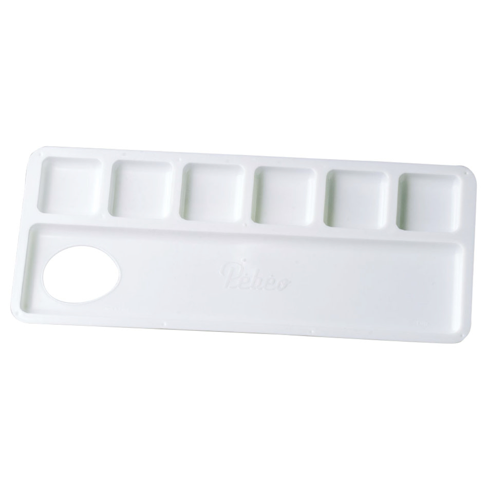 Palette Elite en plastique, à 6 godets L. 24 x l. 14,5 cm