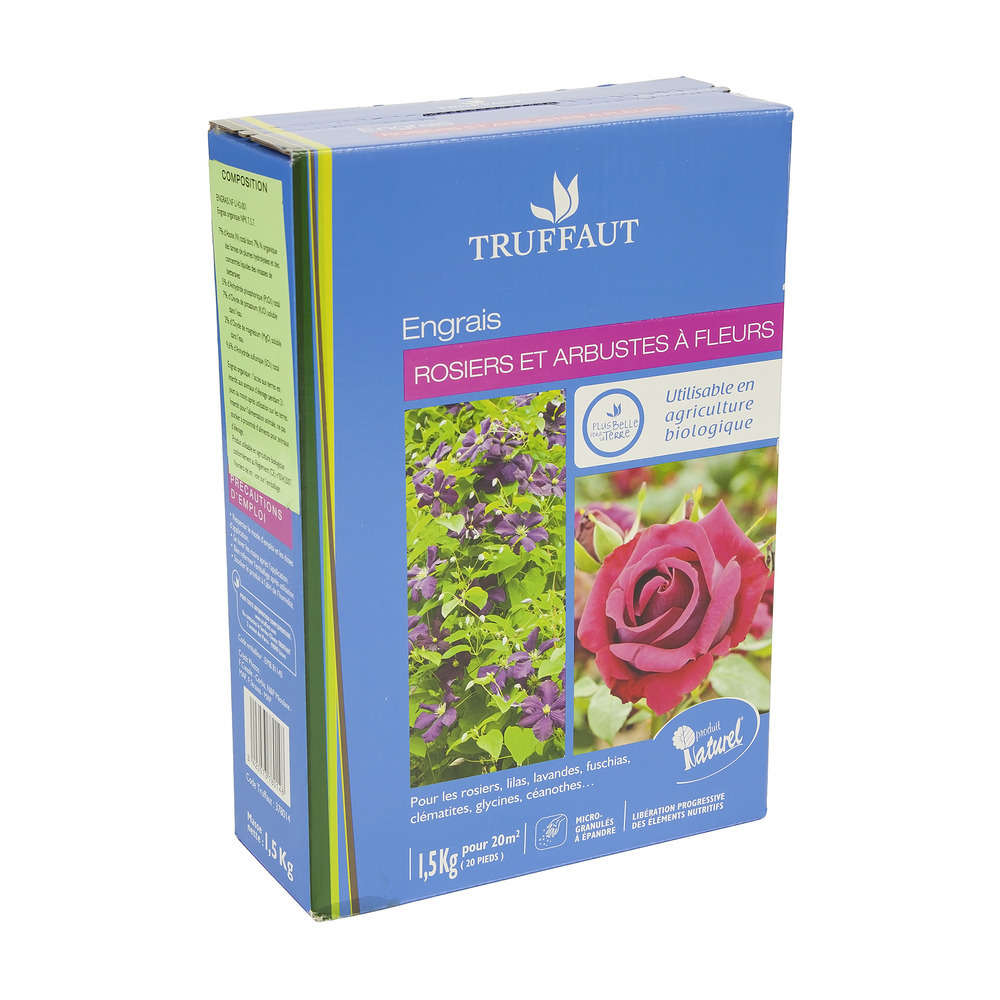 Engrais rosiers et arbustes à fleurs : 1,5kg