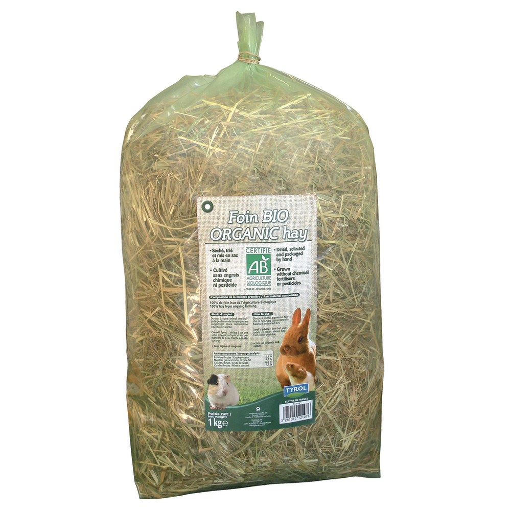 Foin bio 1 kg tyrol : foin naturel h40xl29xl25 cm