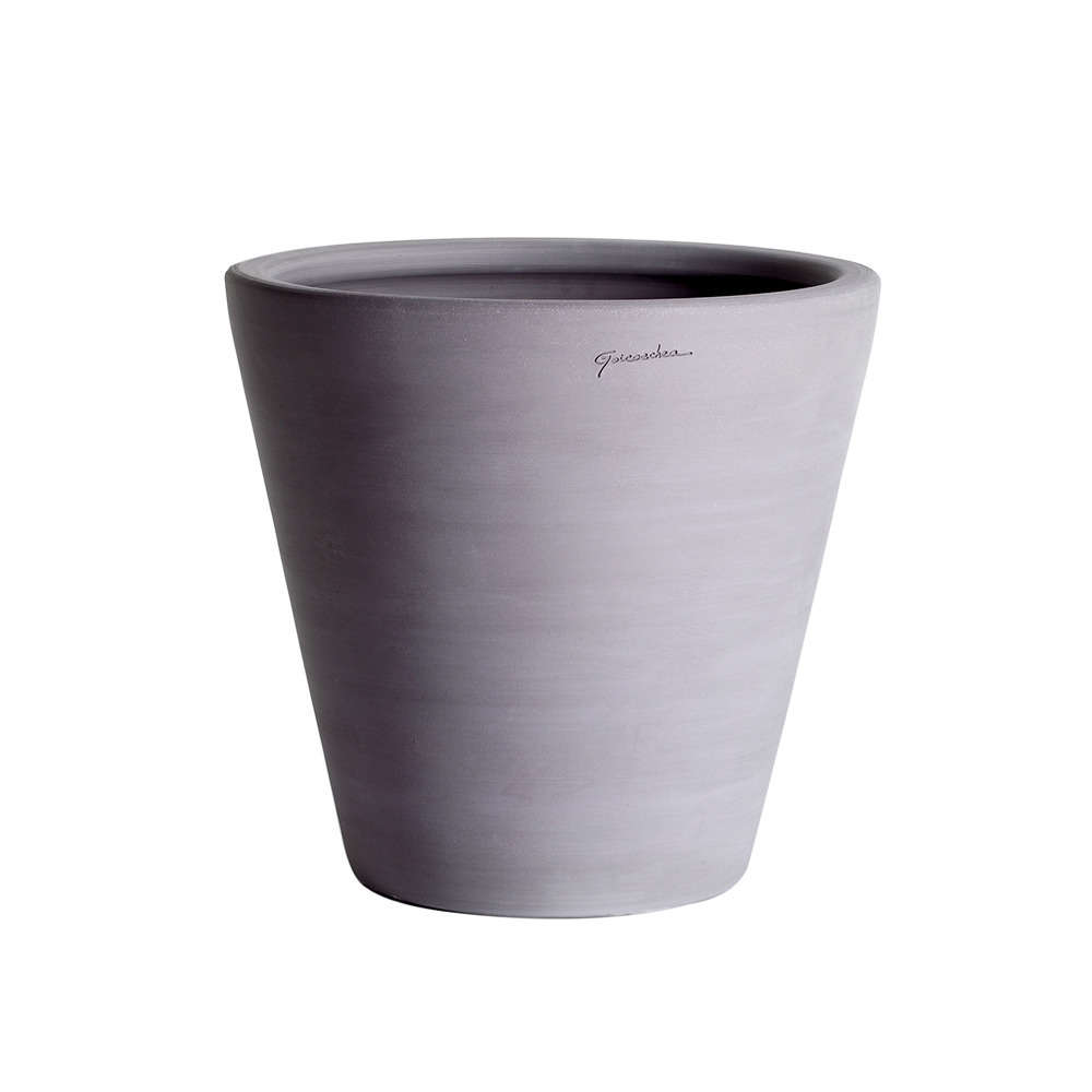 Cuvier Contemporain en terre cuite, gris Ø 29 x H. 29 cm