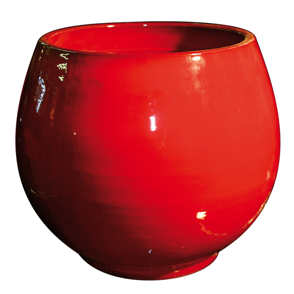Pot Bahia en terre cuite émaillée, coloris coquelicot Ø 43 x H. 46 cm