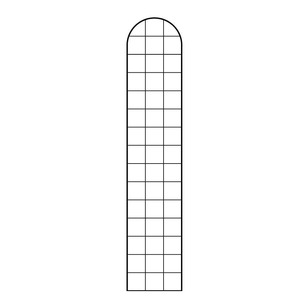 Treillage Ogive maille carrée (10cm), en acier - l.30 x H.170 cm