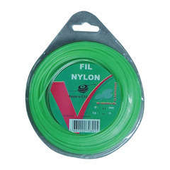 Fil nylon rond 15M 2,4 mm vert dévidoir CDT