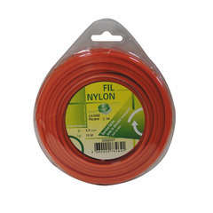 Fil nylon rond 15M 3,3 mm orange dévidoir CDT