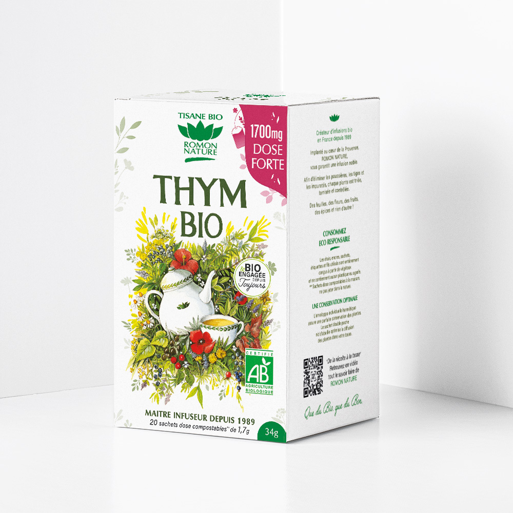 Boîte de tisane bio au thym - 20 sachets