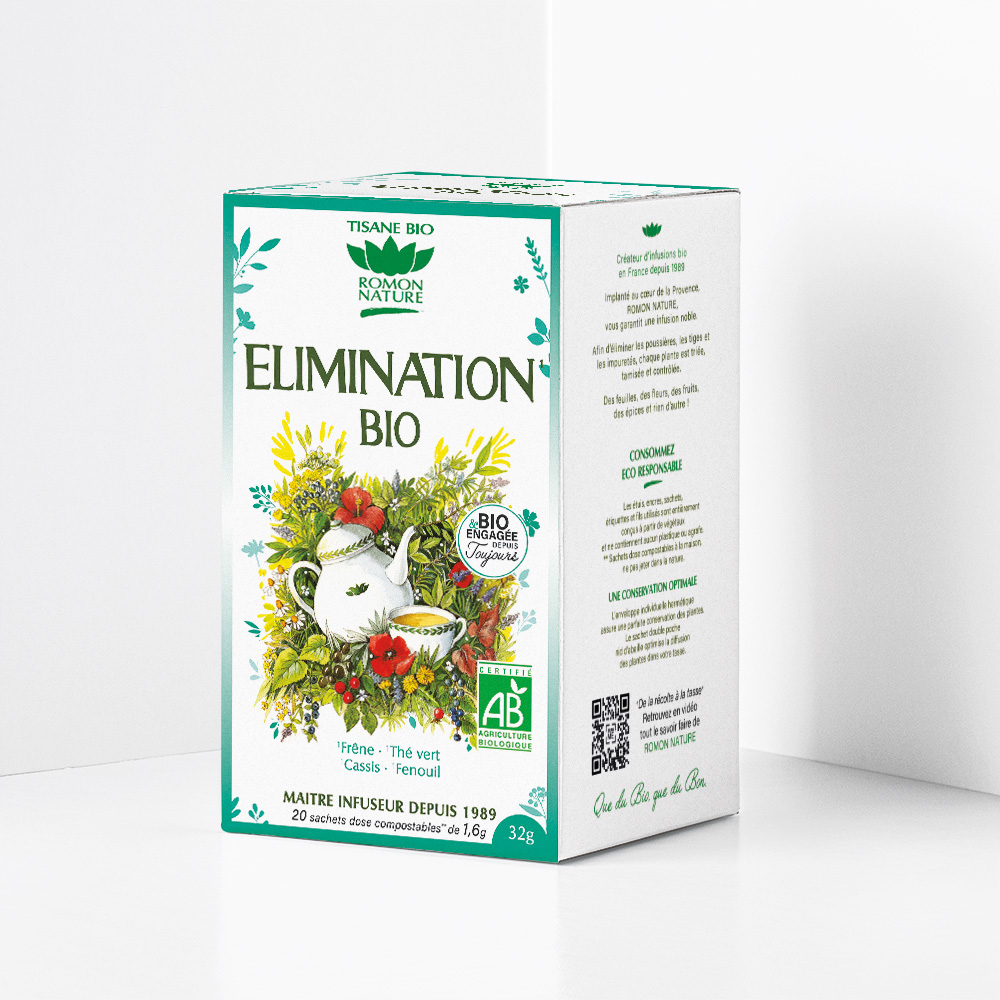 Boîte de tisane bio, pour l'élimination et la digestion - 20 sachets
