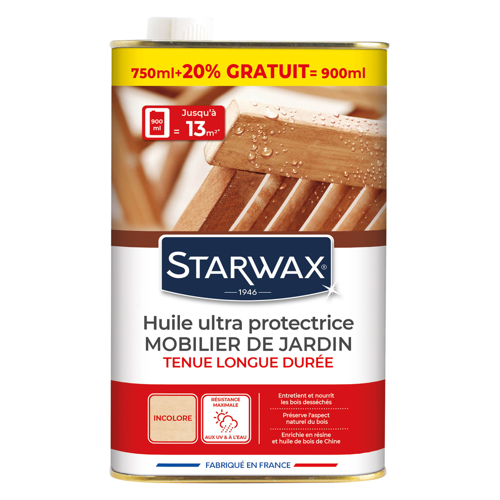 Huile teck longue protection:750ml 20%gratuit