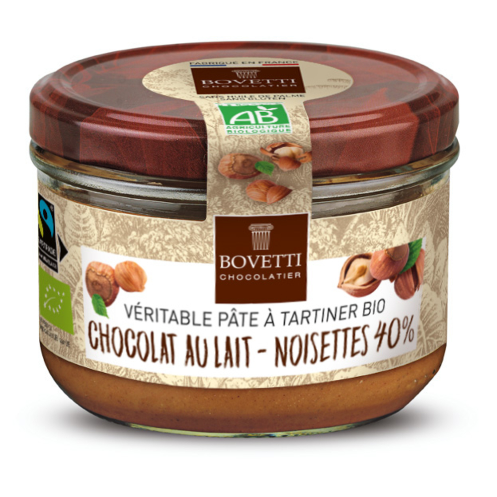 Pate tartiner bio chocolat lait noisettes 350g