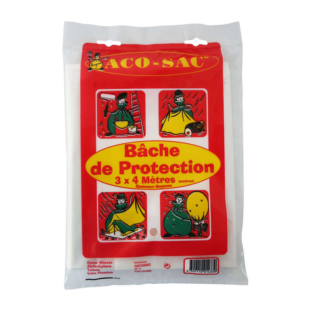 Bache : polyethylene translucide épaisseur moyenne 3 x 4 m