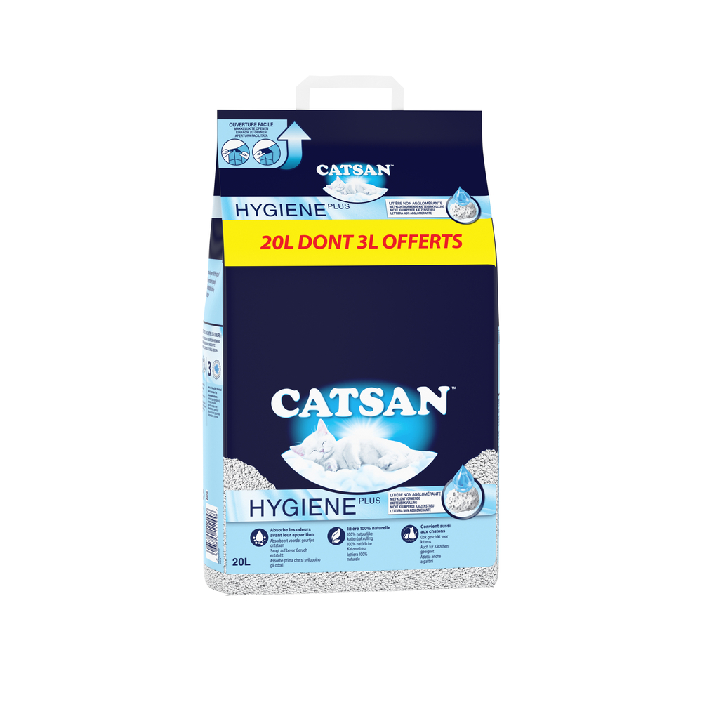 Litière minérale pour chat Hygiène Plus - 20 litres