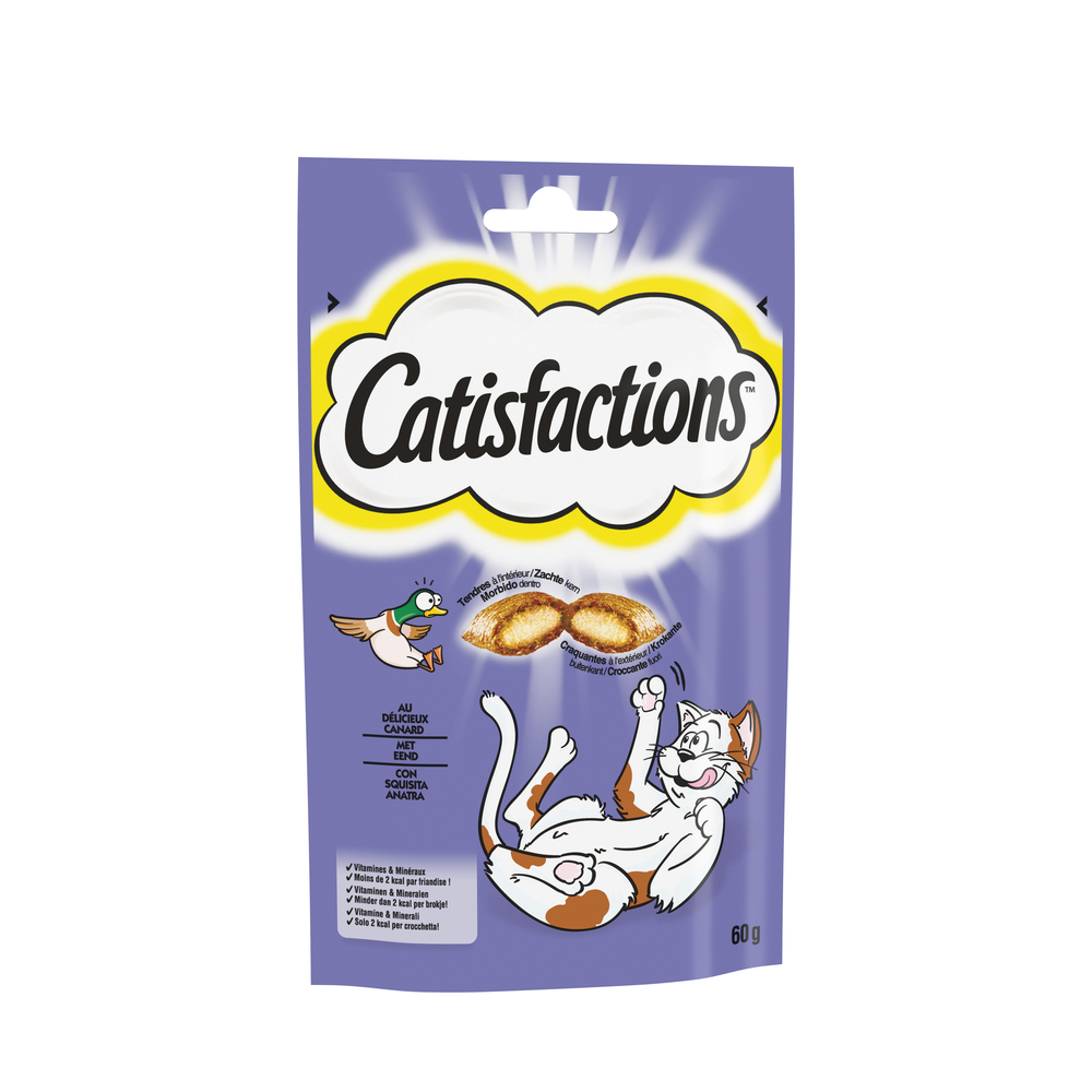 Friandises pour chat Catisfactions au canard 60 gr