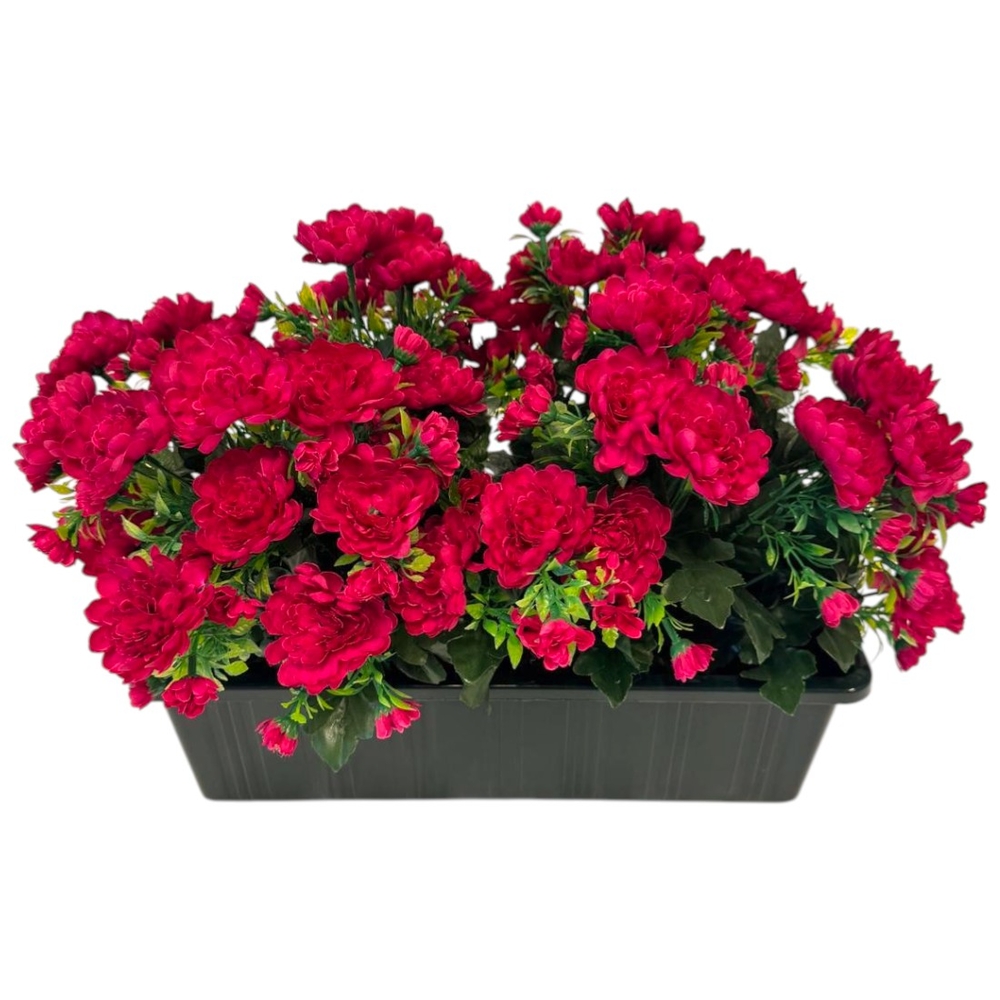 Jardinière 40Cm de 48 chrysantheme fushia , H35CM - L50Cm, 5Kg