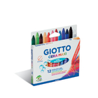 Maxi crayons cire Giotto x 12, dans étui avec accroche