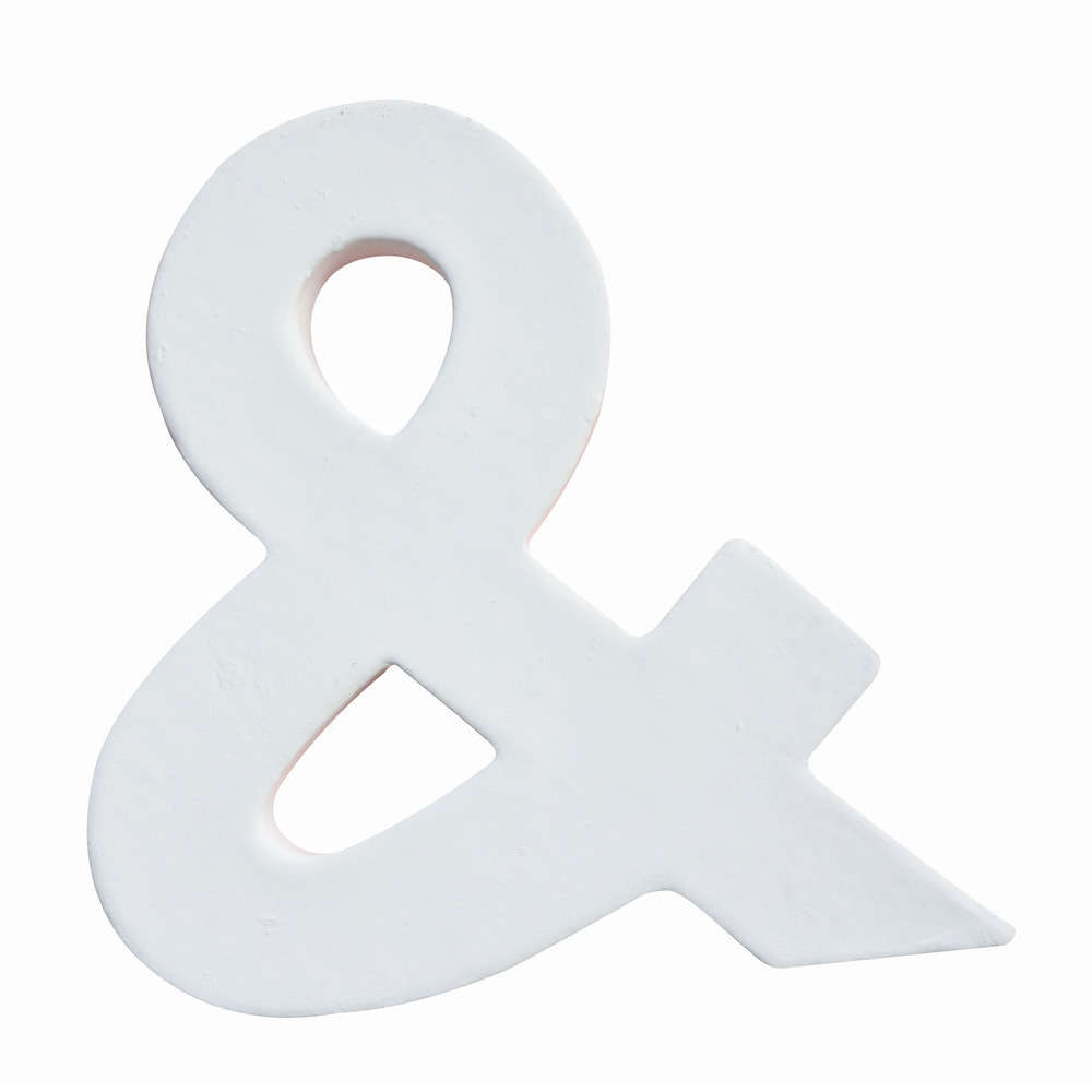 Lettre &, en papier mâché L. 12 cm