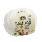 Pelote Natura en fil de coton blanche pour aiguilles et crochet - 50 g