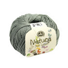 Pelote Natura en fil de coton grise pour aiguilles et crochet - 50 g