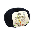 Pelote Natura en fil de coton bleue pour aiguilles et crochet - 50 g