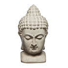 Décor de jardin : Tête de Bouddha, coloris ciment H. 48 cm