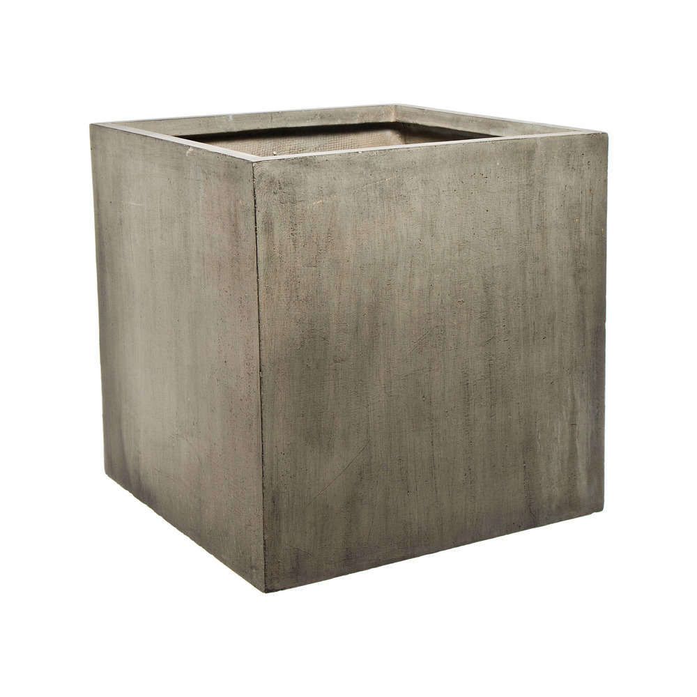 Cube Jin, gris ciment L. 60 x l. 60 x H. 60 cm