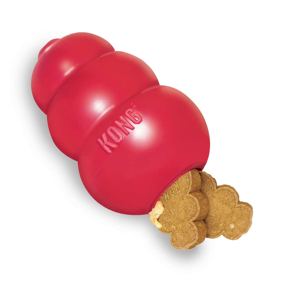 Jouet pour chien KONG Classic Medium : Caoutchouc rouge