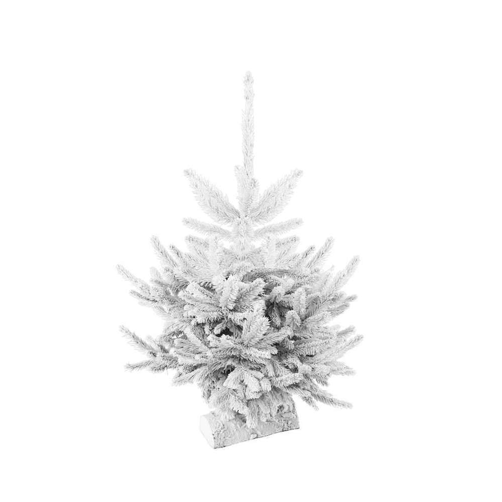 Sapin de Noël glacé Robin® - blanc : 90/100cm buché