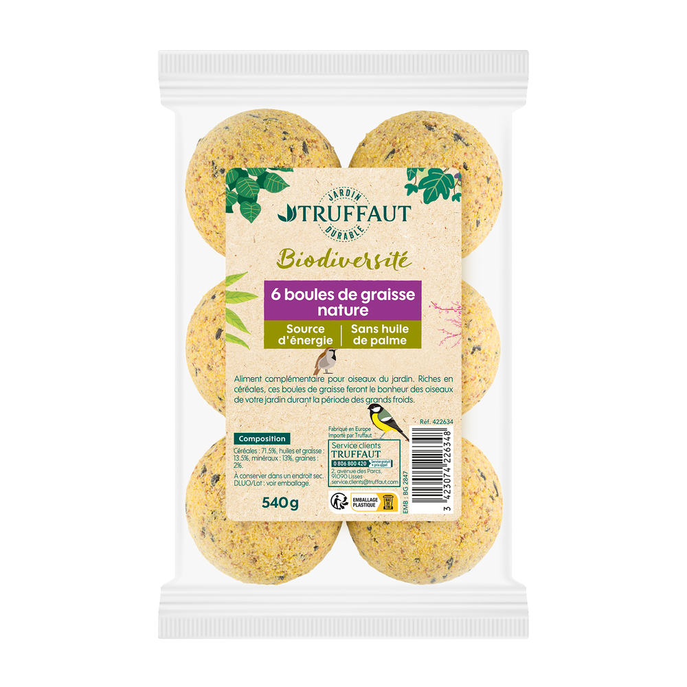 Aliment oiseaux du ciel boules de graisse x6