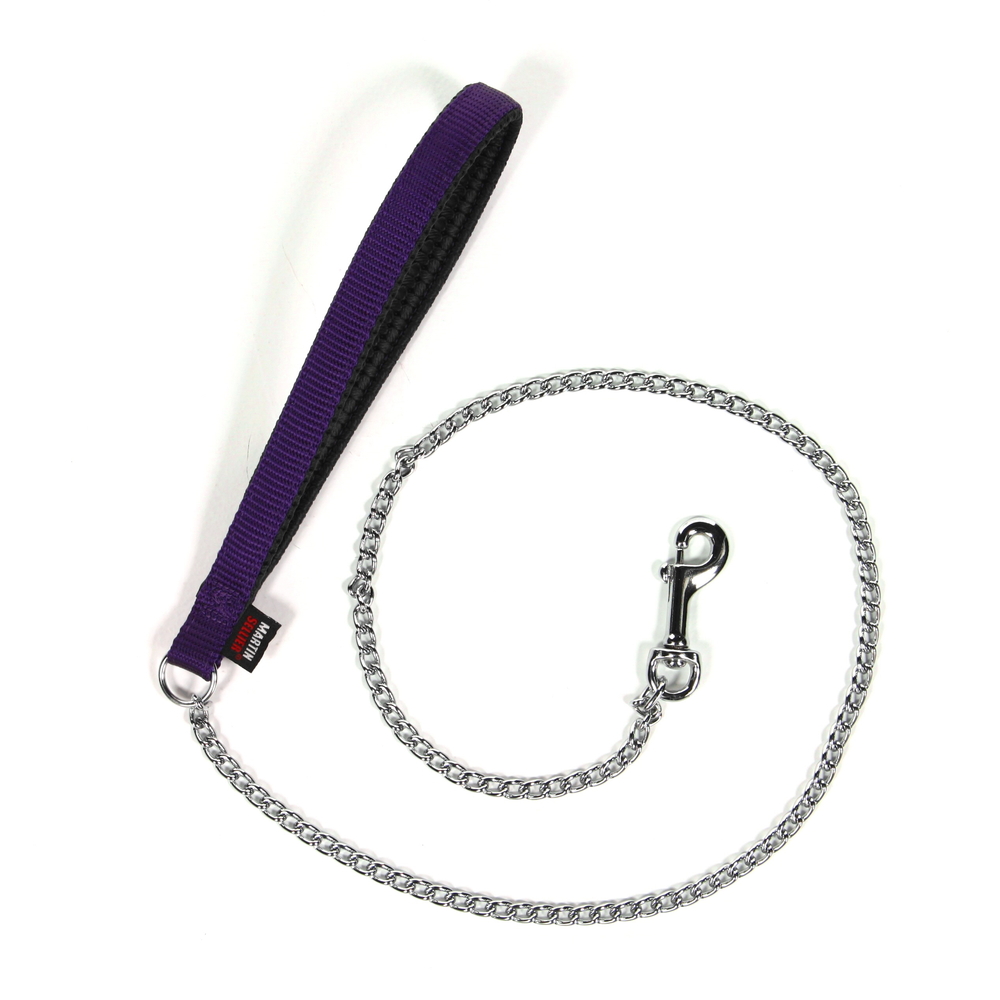 Laisse chaîne fine nylon 20mm - 100cm mauve