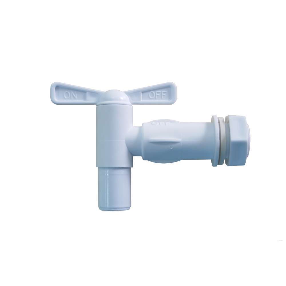 Robinet pour cuve de recuperation eau en plastique, 1/4 tour