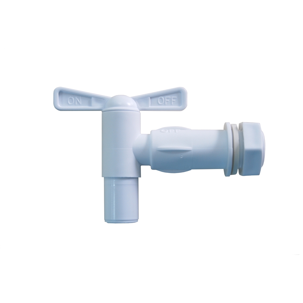 Robinet pour cuve de recuperation eau en plastique, 1/4 tour