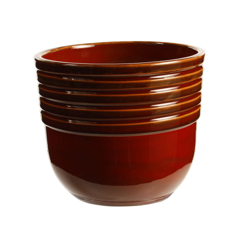 Cuvier Massaya en terre cuite émaillée, coloris bois de santal Ø 21 cm