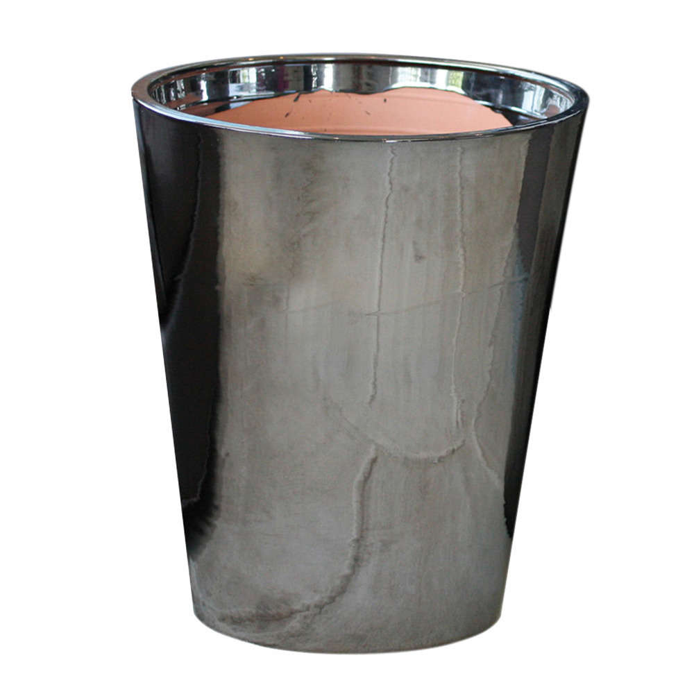 Pot Sydney en terre cuite, coloris métal Ø 33 x H. 35 cm