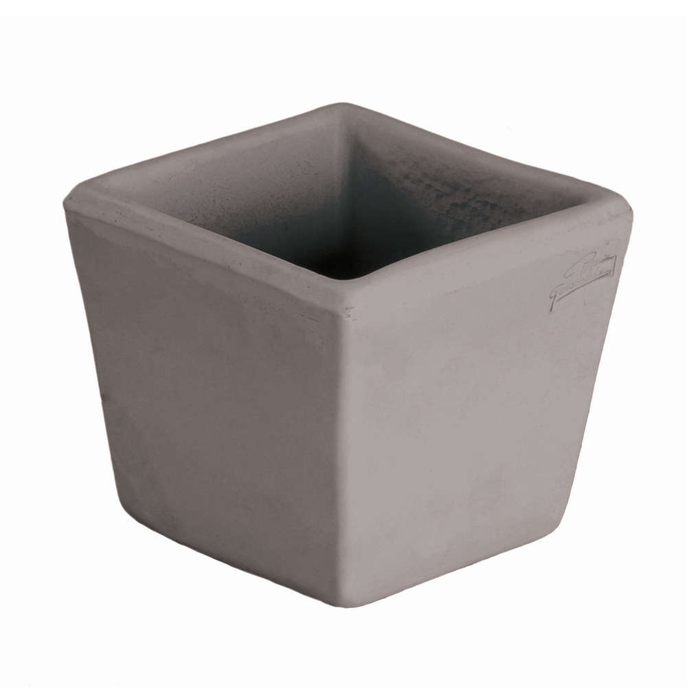 Carré Lisse en terre cuite grise L. 12 x l. 12cm
