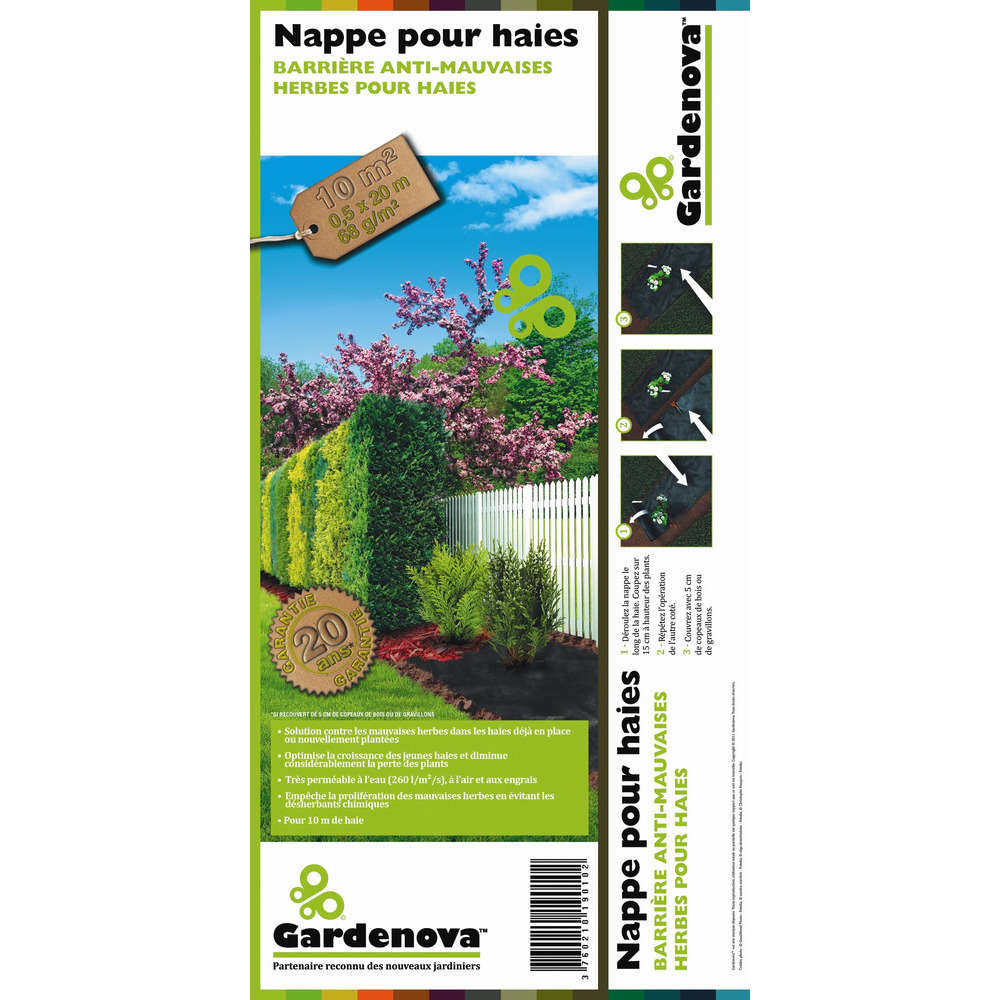 Nappe pour haies - 68gr/m² - 0,5 M x 20 M