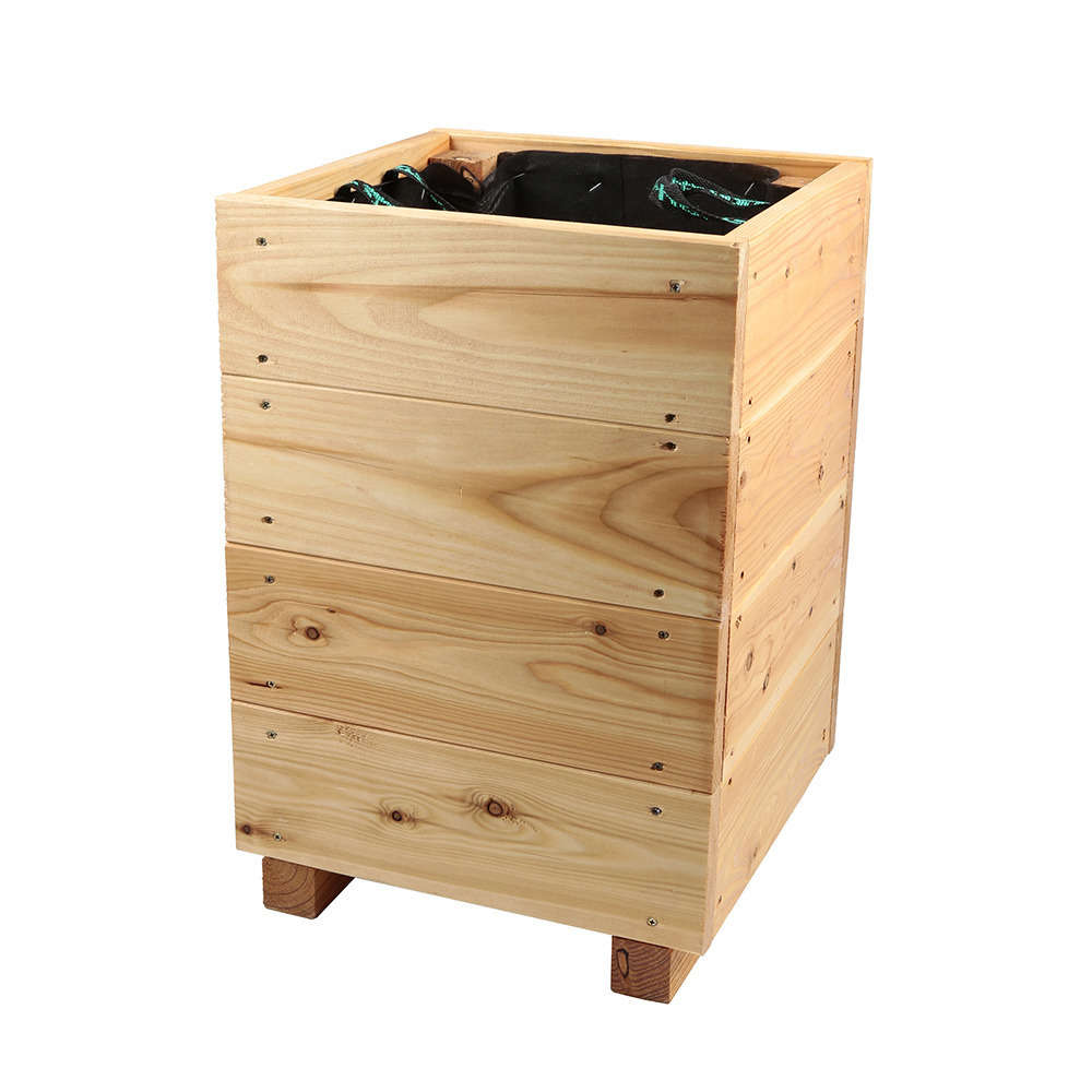 Bac carré City, en bois de mélèze certifié FSC® L. 36 x 36 x H. 50 cm