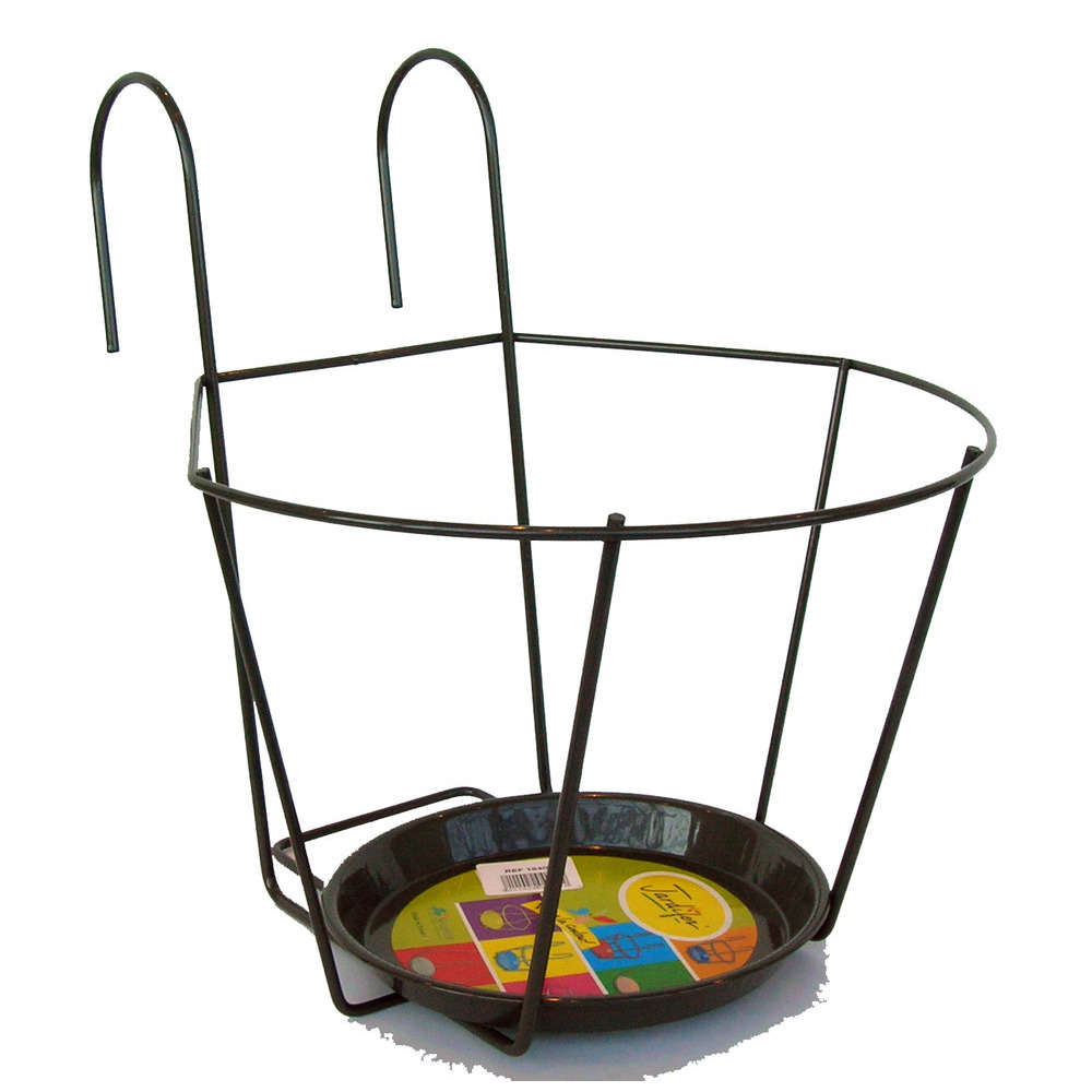 Porte-pot avec crochets, gris Ø 25 cm