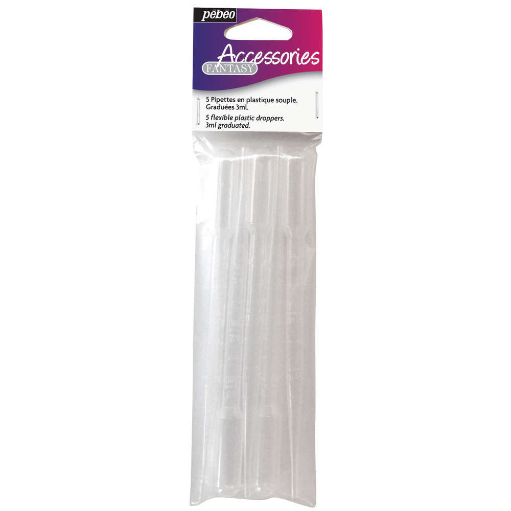 Lot de 5 pipettes souples graduées, en plastique (3ml)