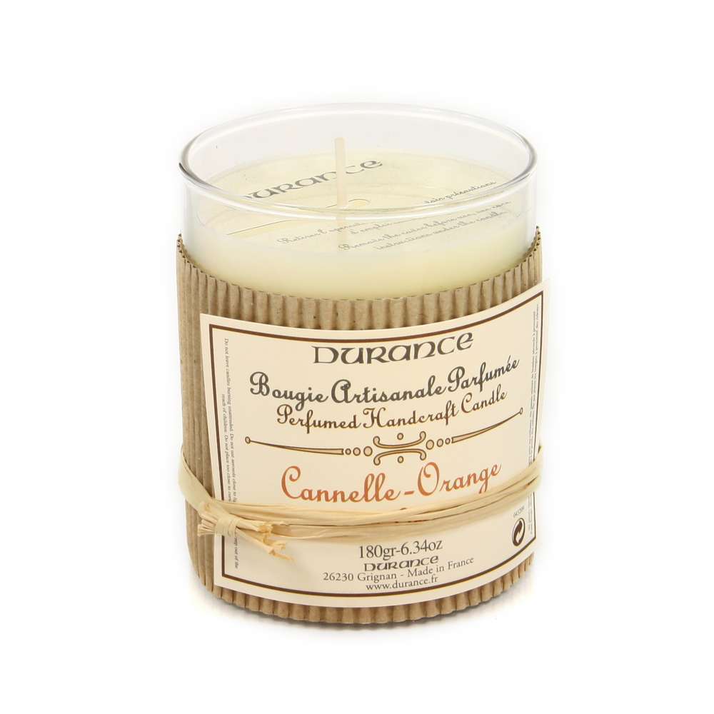 Bougie artisanale parfumée, 180g - Cannelle orange