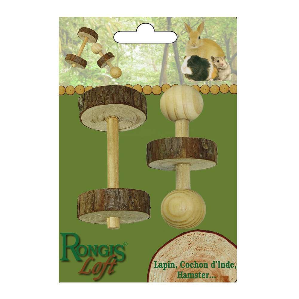 2 jouets haltères pour rongeurs