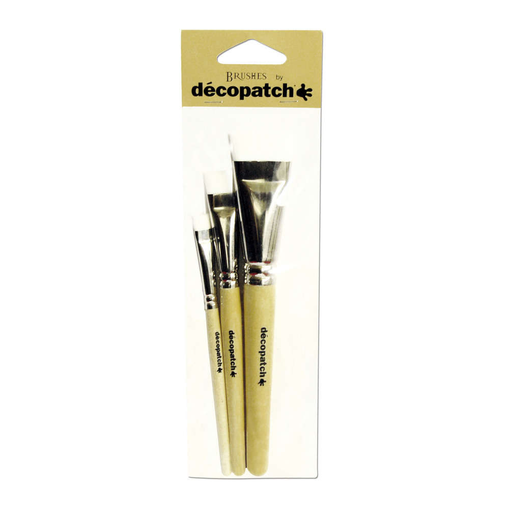 Pinceaux nylon assortis x3