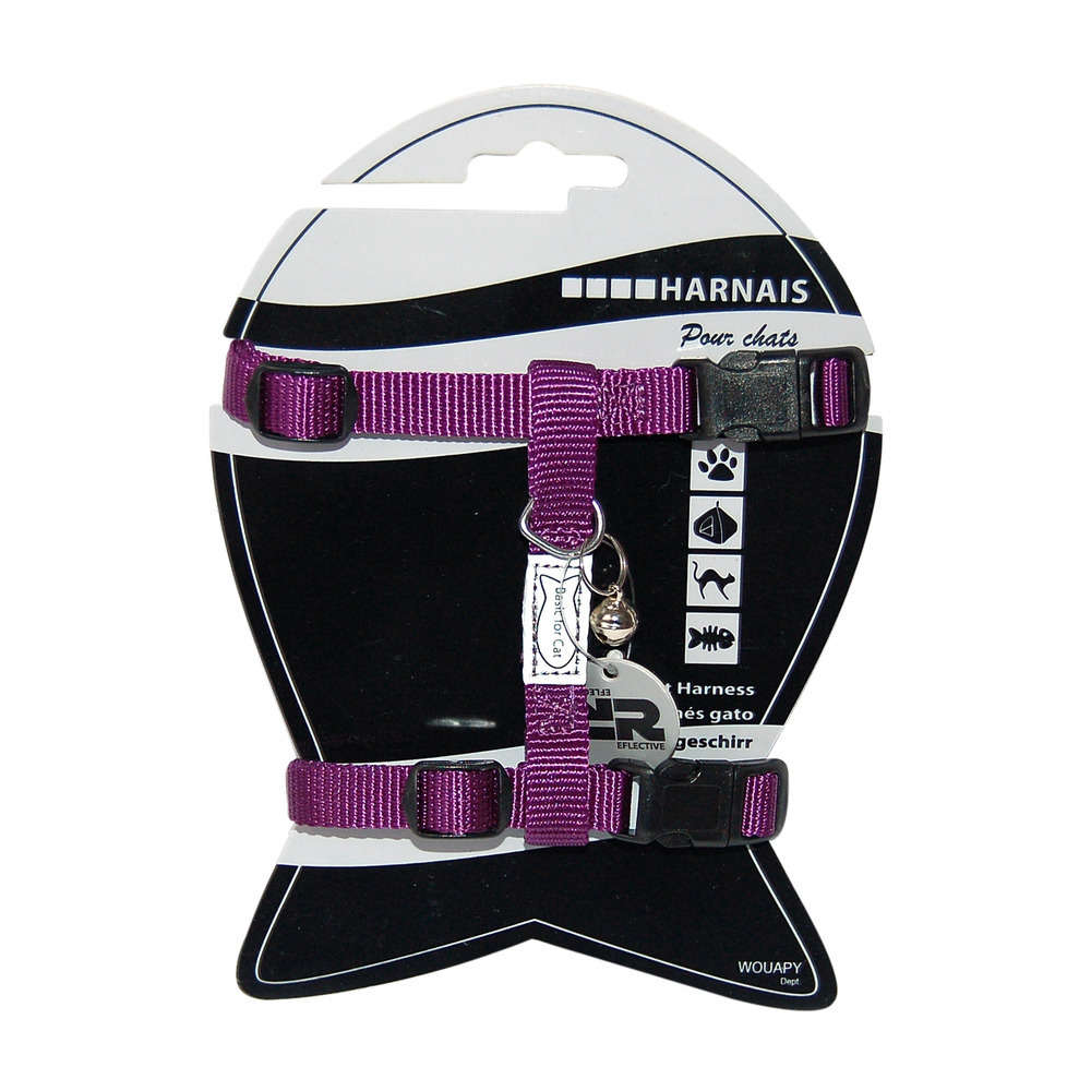 Harnais chat Basic Line : Nylon, Violet