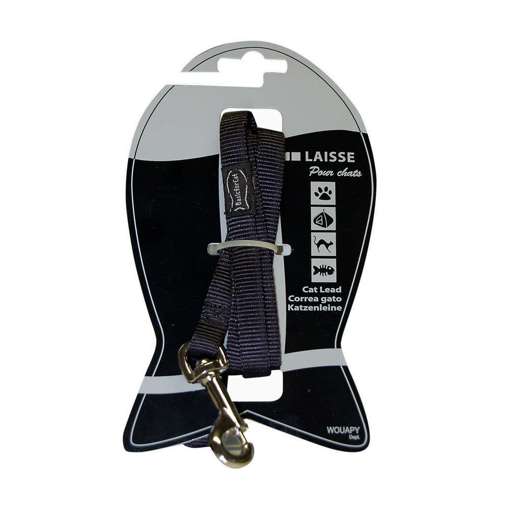 Laisse chat Basic Line : Nylon, Noir
