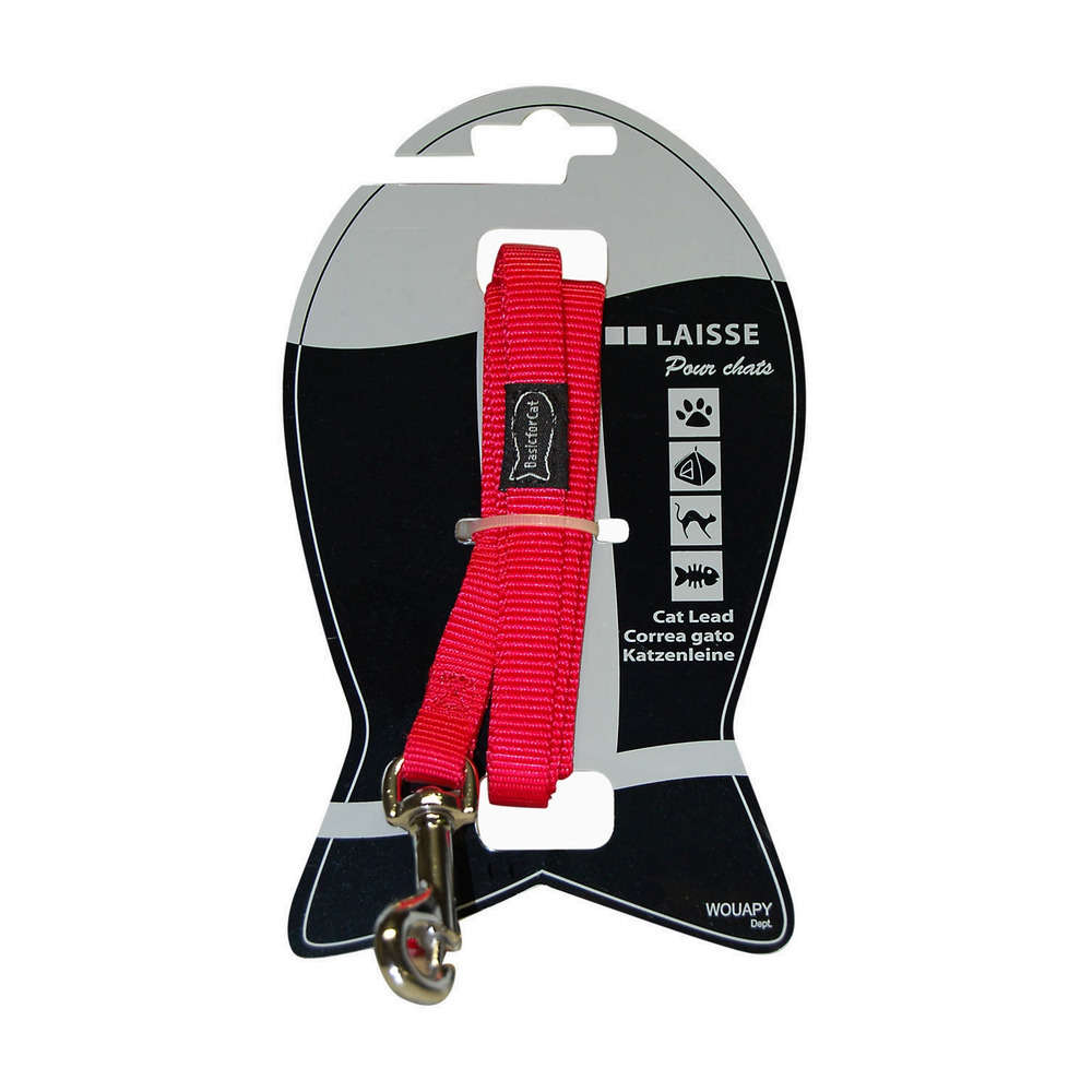 Laisse chat Basic Line : Nylon, Rouge