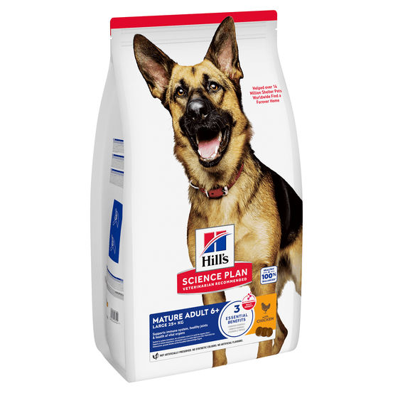 Croquettes chien sénior de grande taille au poulet - 18 kg